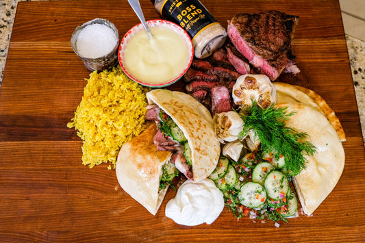 Grilled Ribeye Steak Pitas with Garlic Yogurt Sauce: A Backyard BBQ Boss Special