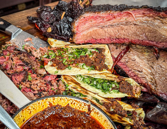 Cheesy Brisket Tacos with Salsa Macha – A Flavor Explosion!