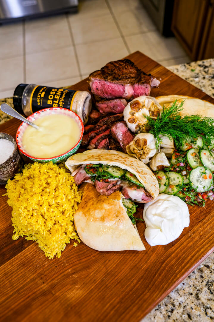 Grilled Ribeye Steak Pitas