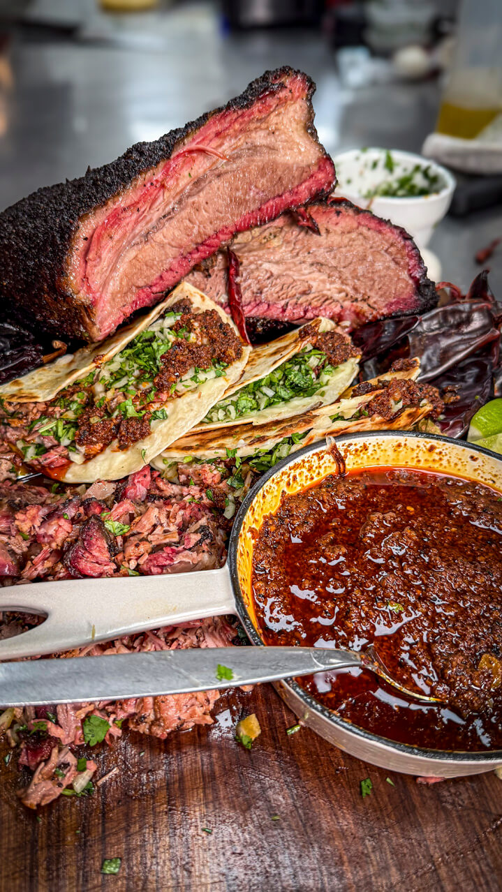 Cheesy Brisket Tacos