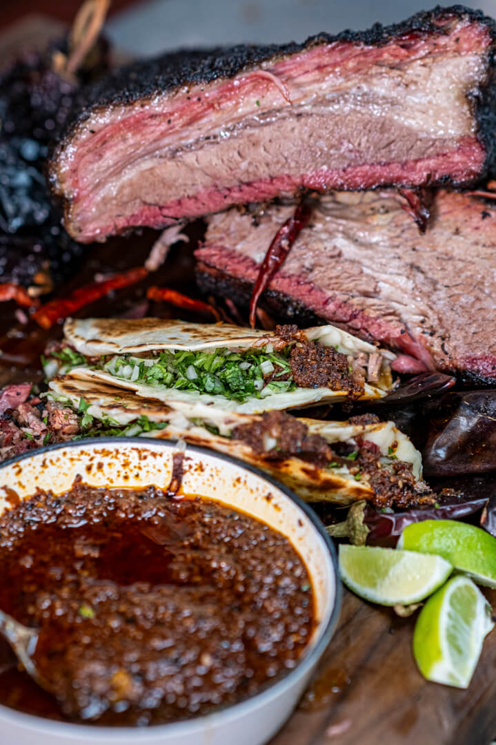Cheesy Brisket Tacos